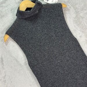 Abercrombie & Fitch Women's Charcoal Merino Wool Sleeveless Turtleneck Sz M NWT